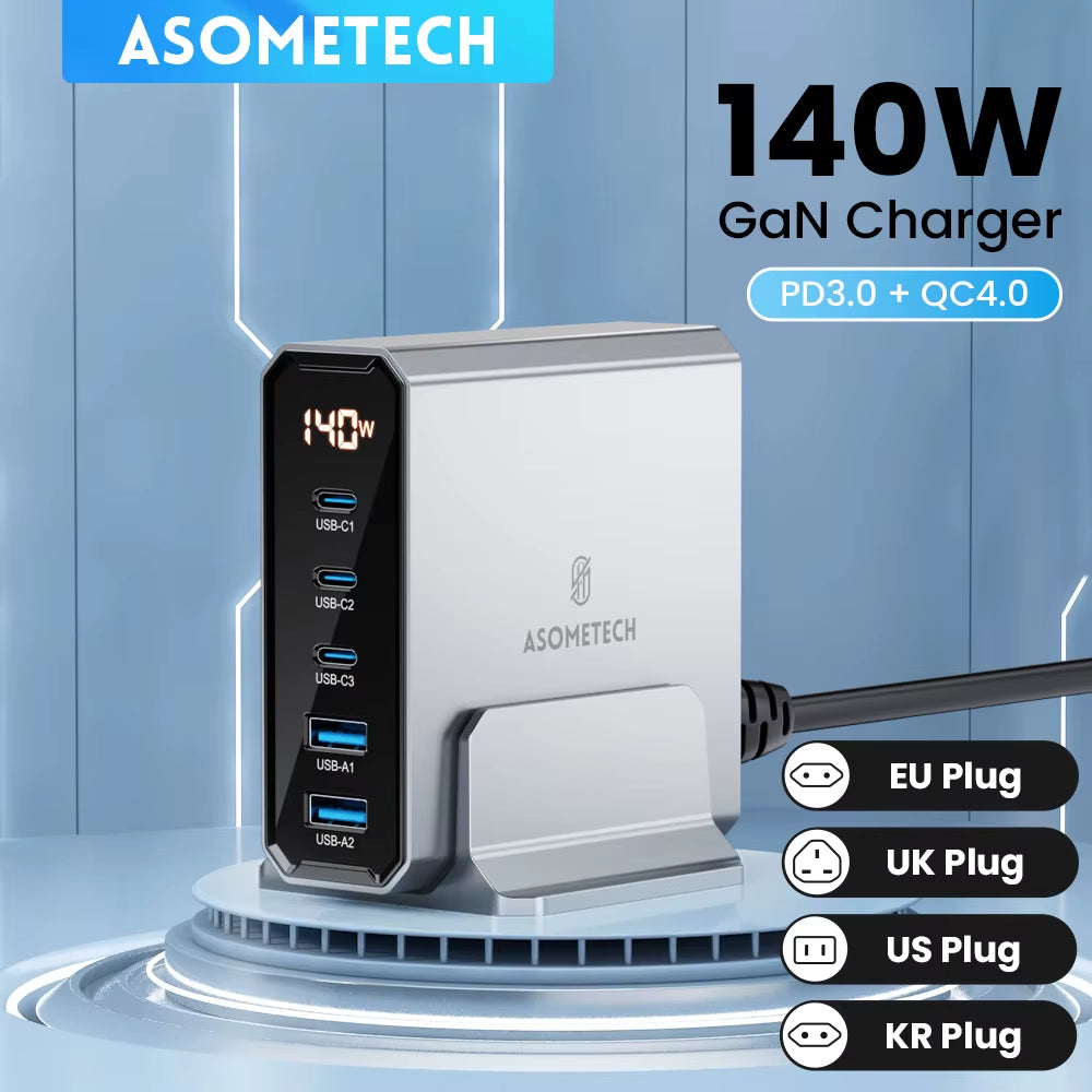 140W GaN Multiport Schnellladegerät mit USB-C & USB-A