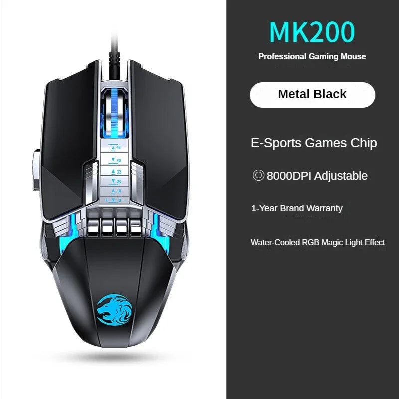 Gaming-Maus mit RGB Beleuchtung und 9 programmierbaren Tasten