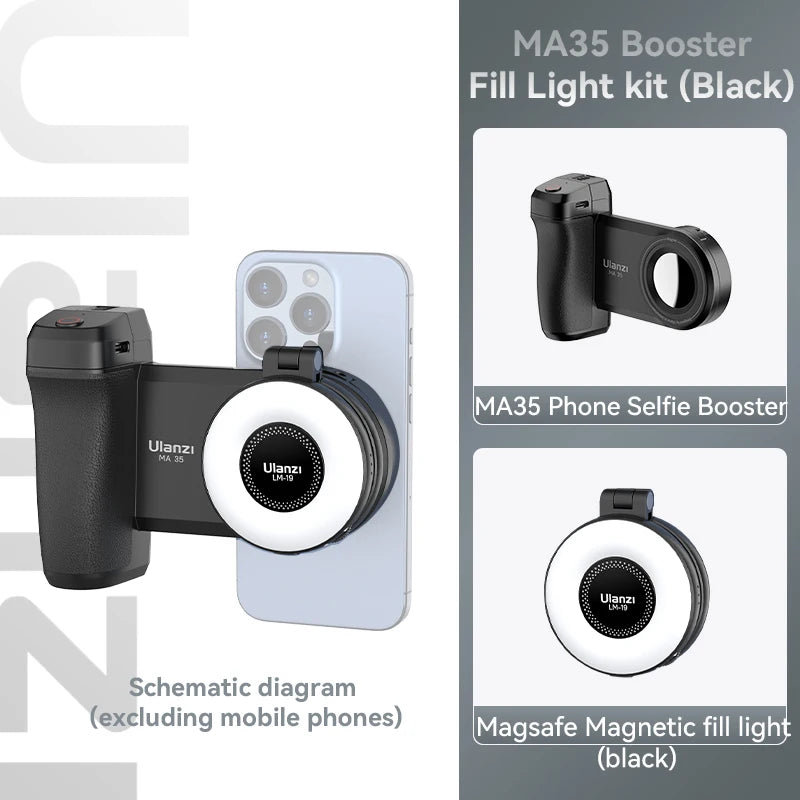 Magnetischer Smartphone-Griff mit Bluetooth-Auslöser und Selfie-Stabilisator