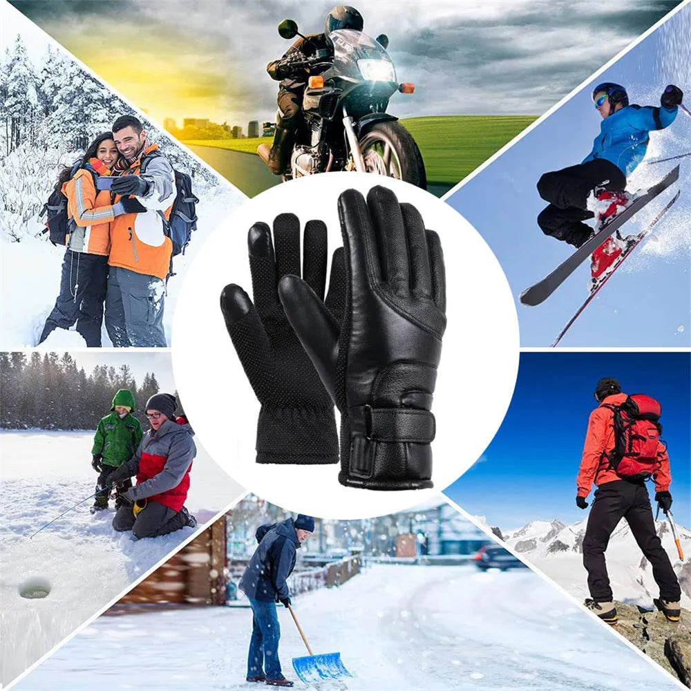 Thermal USB Heated Ski Gloves Winter Warming Hand Warmers Windproof