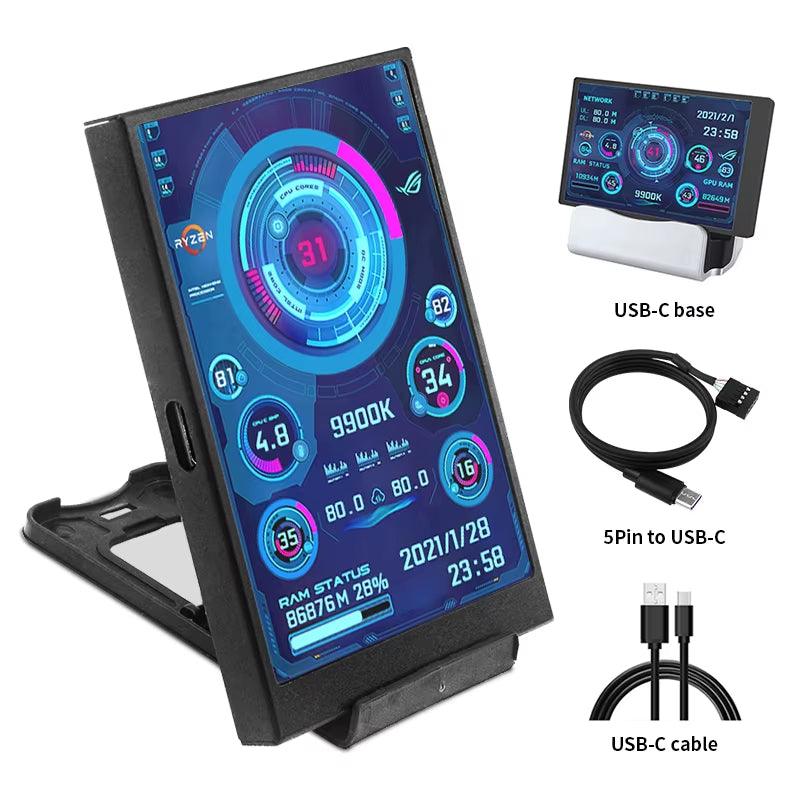 Mini IPS Zusatzdisplay für PC Monitoring mit USB-C