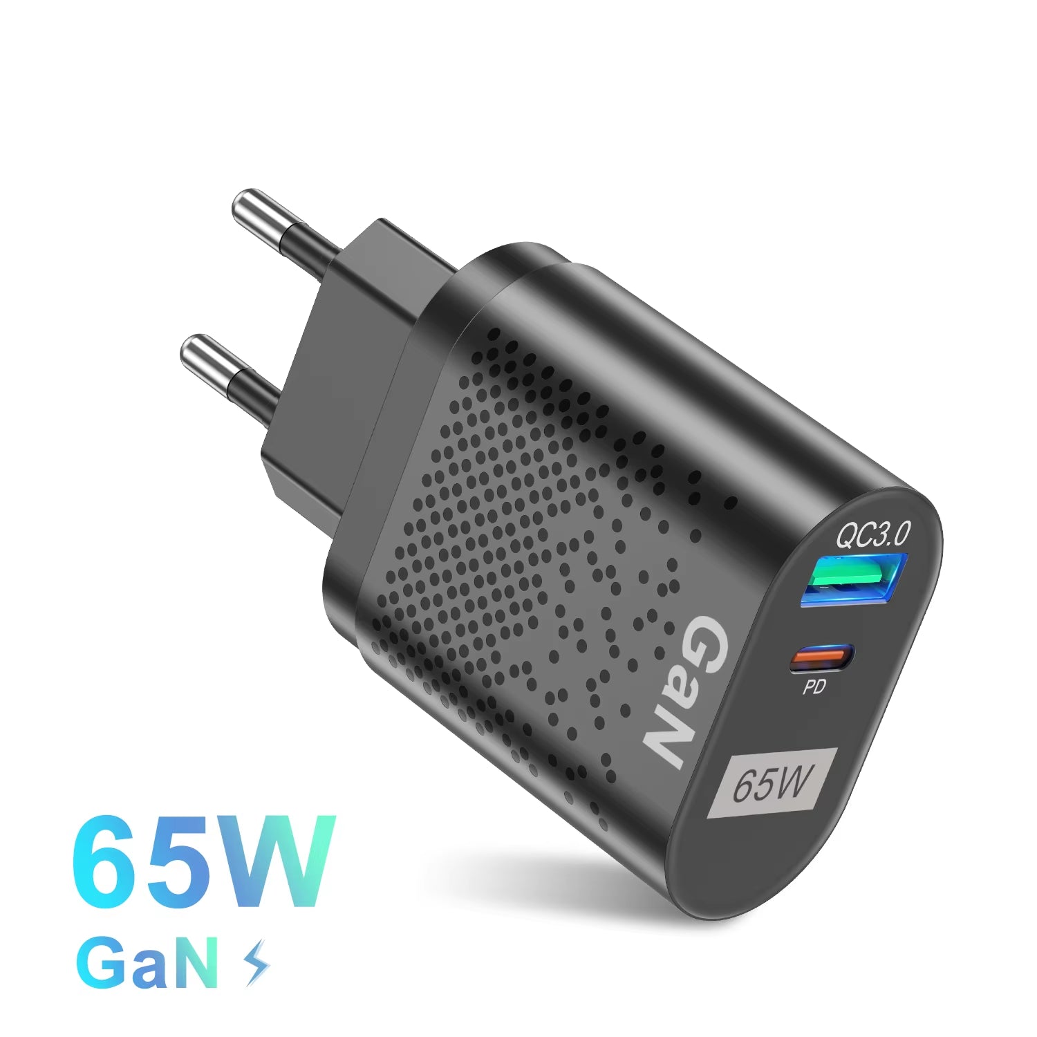 65W GaN Schnellladegerät mit USB-C & USB-A
