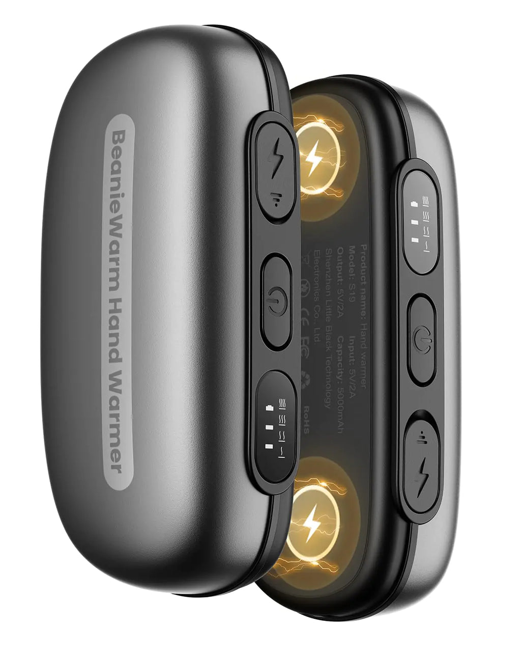 SWEETFULL Hand Warmers Rechargeable 2 Pack - 10000mAh Hot Hands Hand Warmers Battery Operated USB-C Heater Electric Outdoor Accessories Hunting Gear Tech Golf Gift for Men (Tech Gray Ideal)