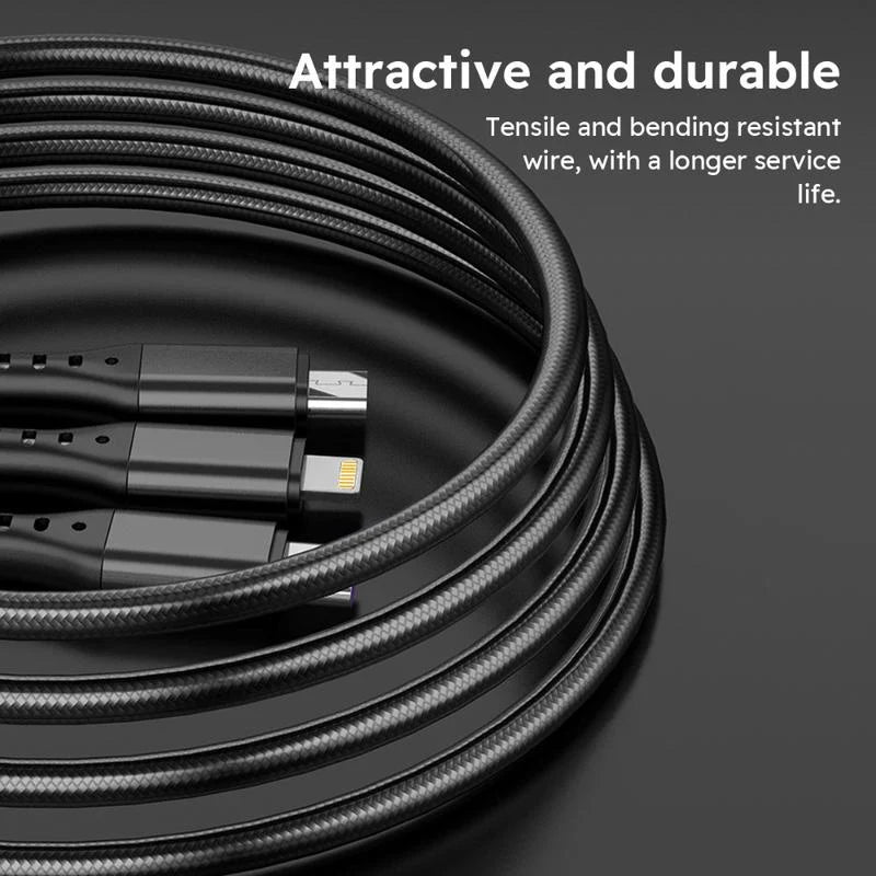 2er Pack 3-in-1 USB Schnellladekabel – 66W, 1,2 m, MFi-zertifiziert