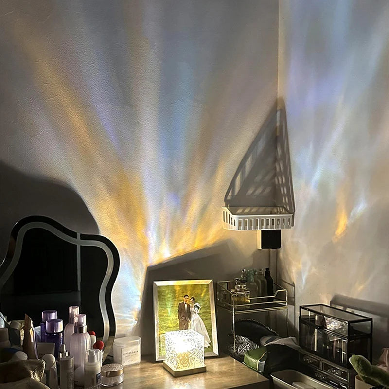 LED Wasserwellen Nachtlicht – Kristall Tischlampe mit 16 Farben & Fernbedienung