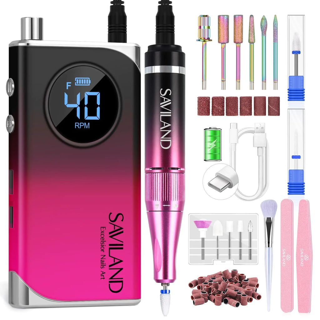 SAVILAND ProTech Nail Drill: High-Speed 40K RPM Acrylic Remover