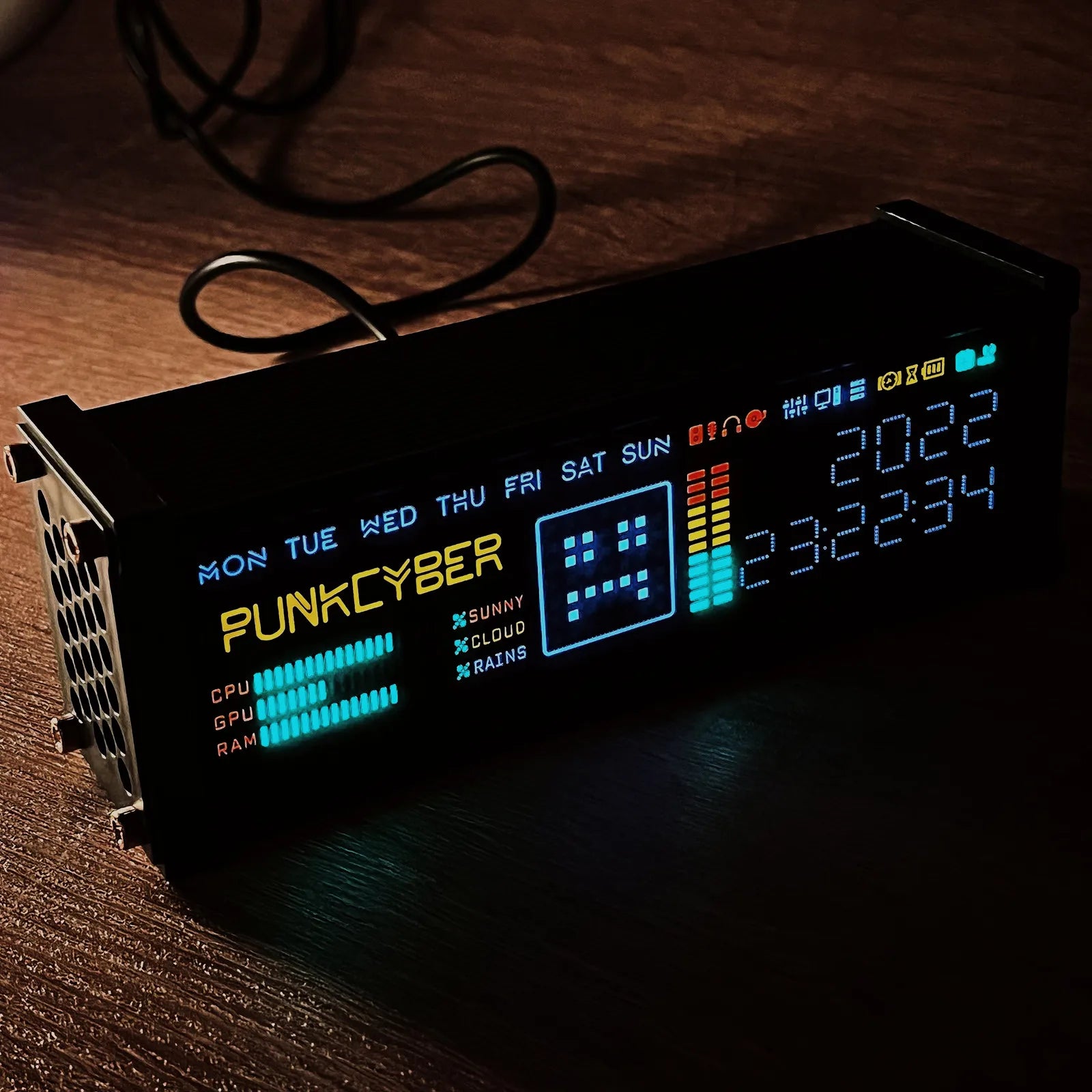 WFD Retro Elektronische Digitaluhr mit Pseudo-Fluoreszenzröhren