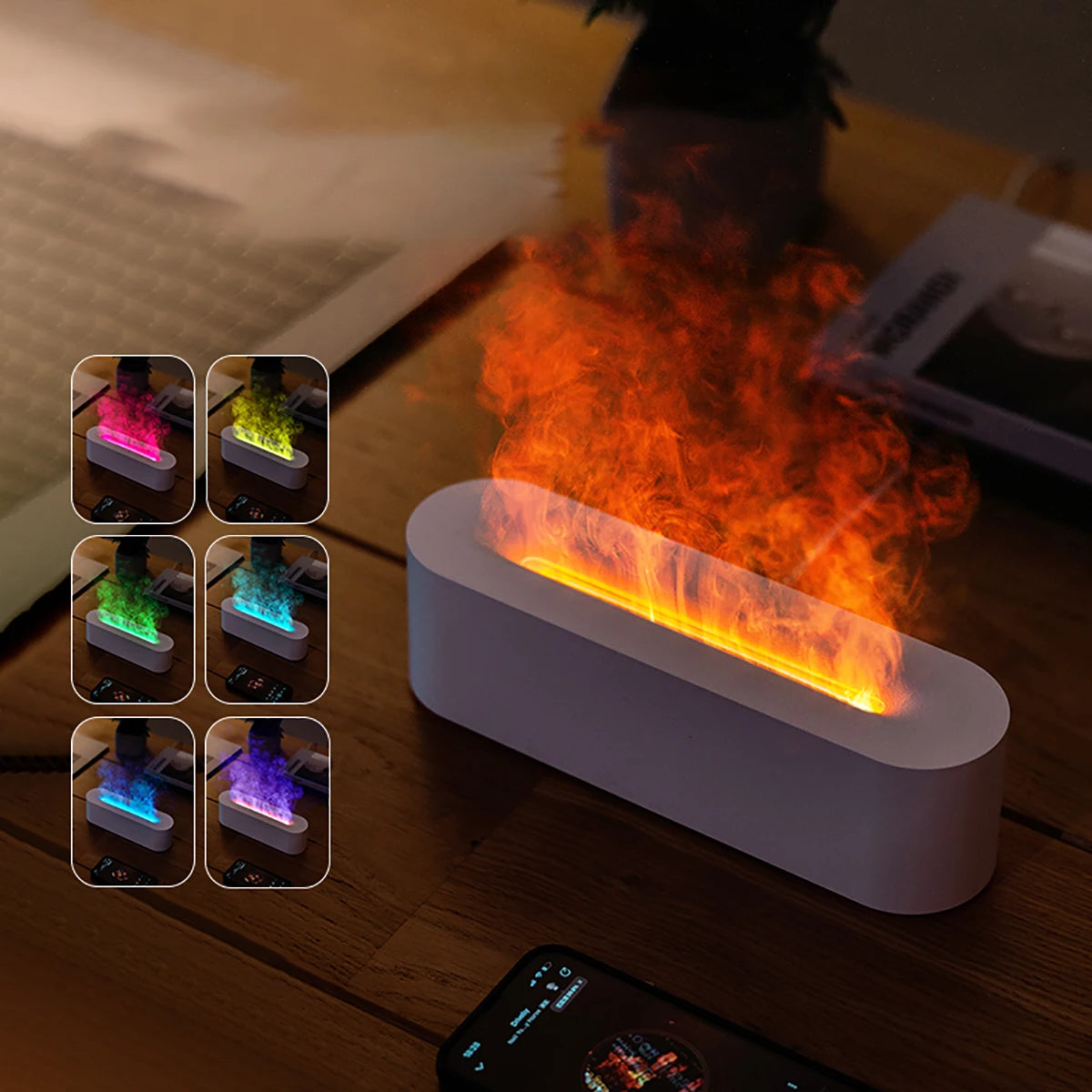 Aroma Diffusor mit RGB Flammeneffekt und Luftbefeuchtung