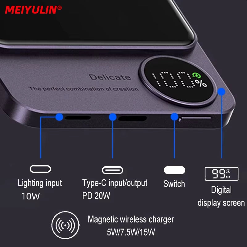 Magnetische Powerbank 10000 mAh mit 15W kabellosem Schnellladen