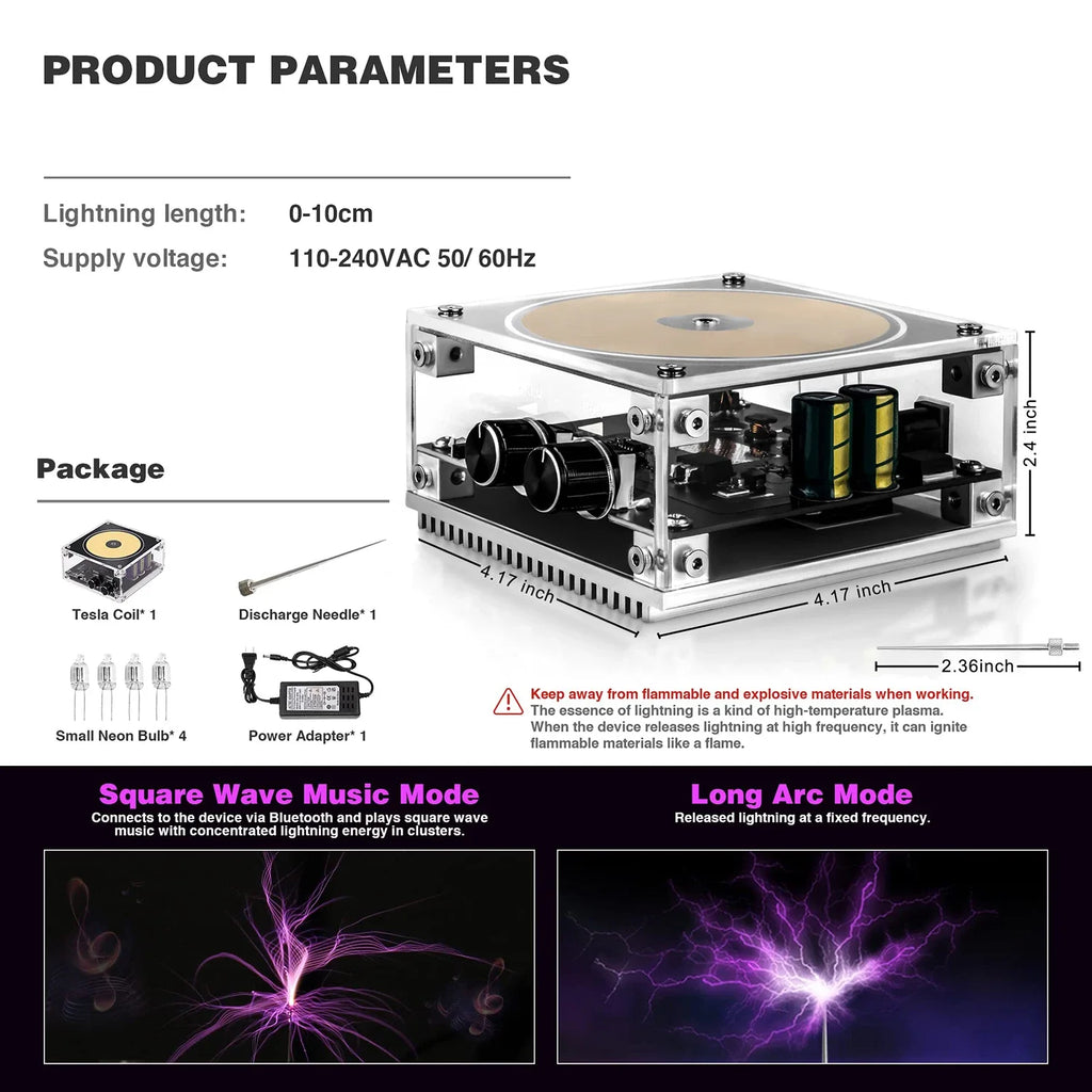 Bluetooth Musikalische Tesla Spule Touch Lightning Arc Generator