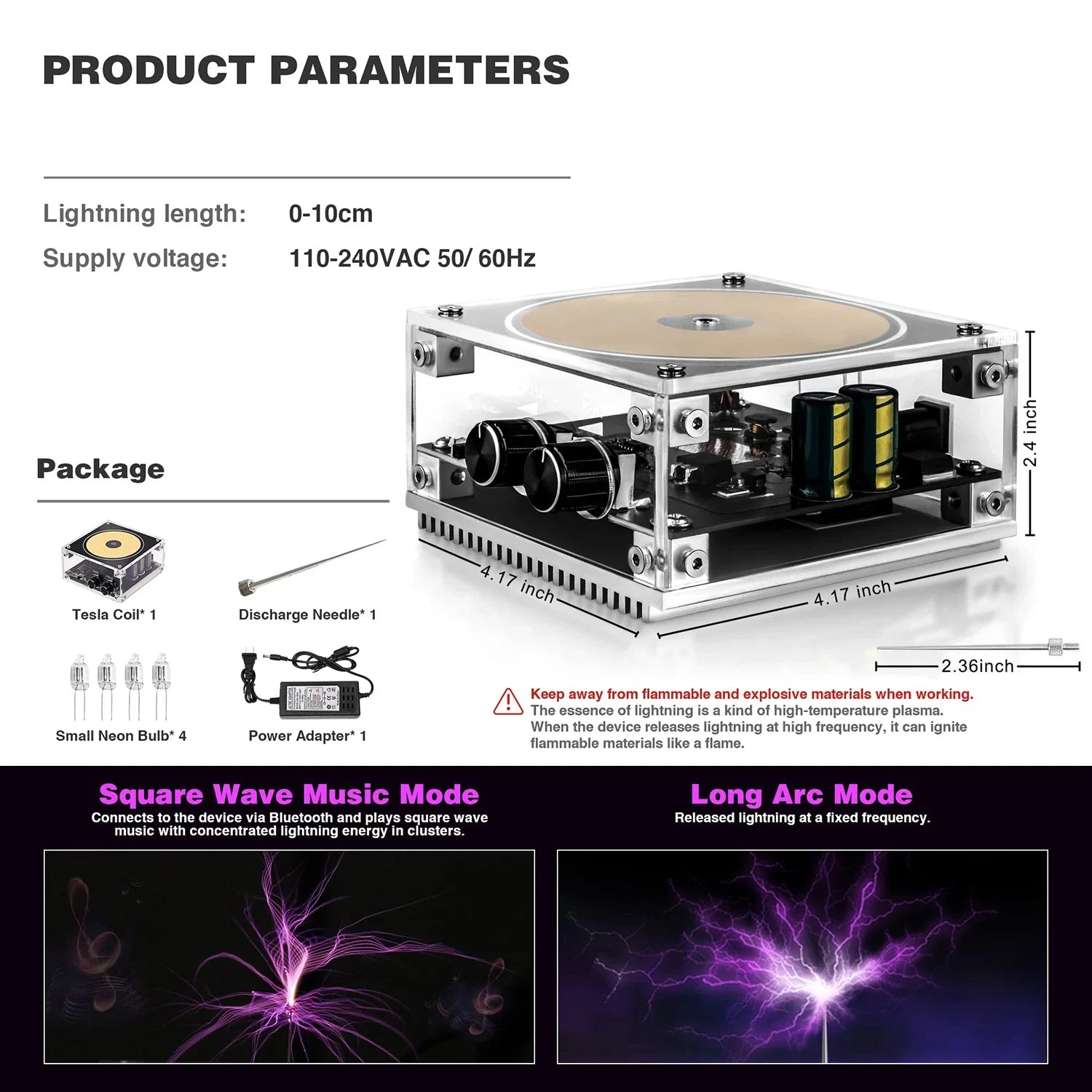 Bluetooth Musikalische Tesla Spule Touch Lightning Arc Generator