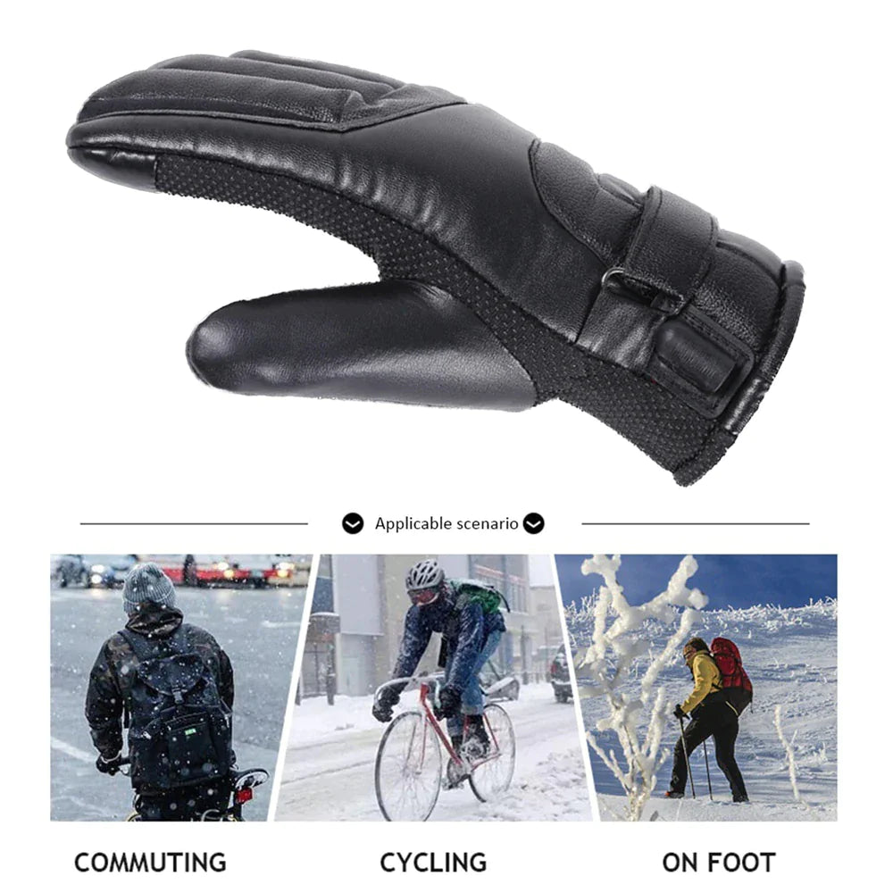 Thermal USB Heated Ski Gloves Winter Warming Hand Warmers Windproof