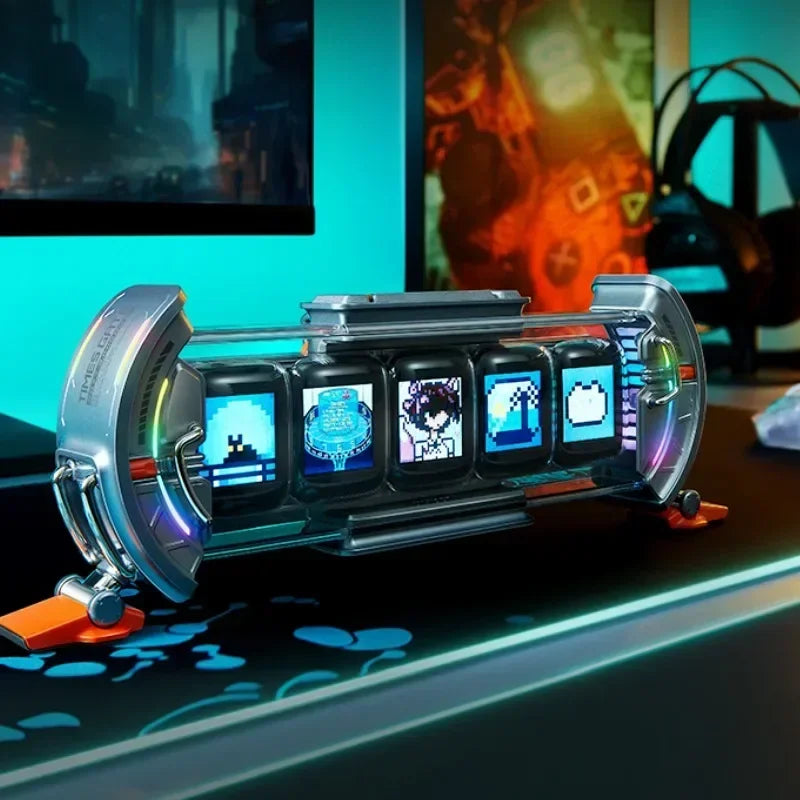 Vintage Glow Tube Elekstube Nixon Clock mit RGB Beleuchtung und Wetterstation