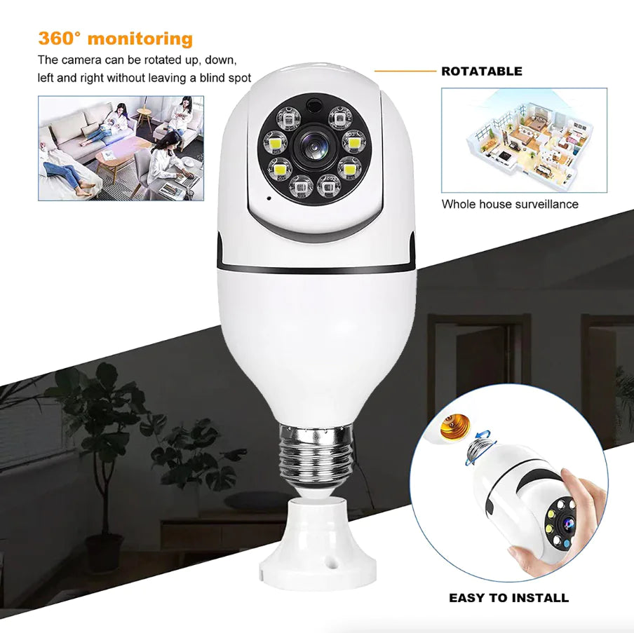 E27 1080P Wi-Fi Bulb Camera with IR Night Vision