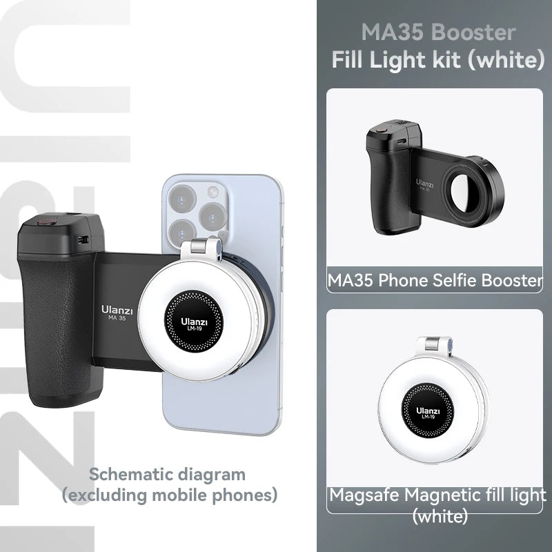 Magnetischer Smartphone-Griff mit Bluetooth-Auslöser und Selfie-Stabilisator