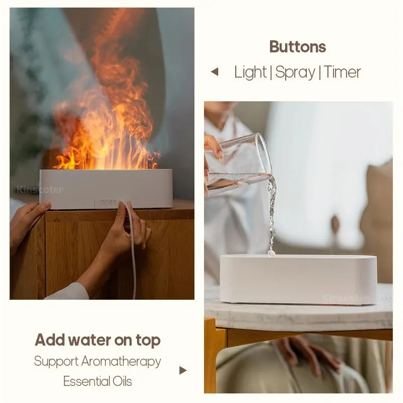 Aroma Diffusor mit RGB Flammeneffekt und Luftbefeuchtung
