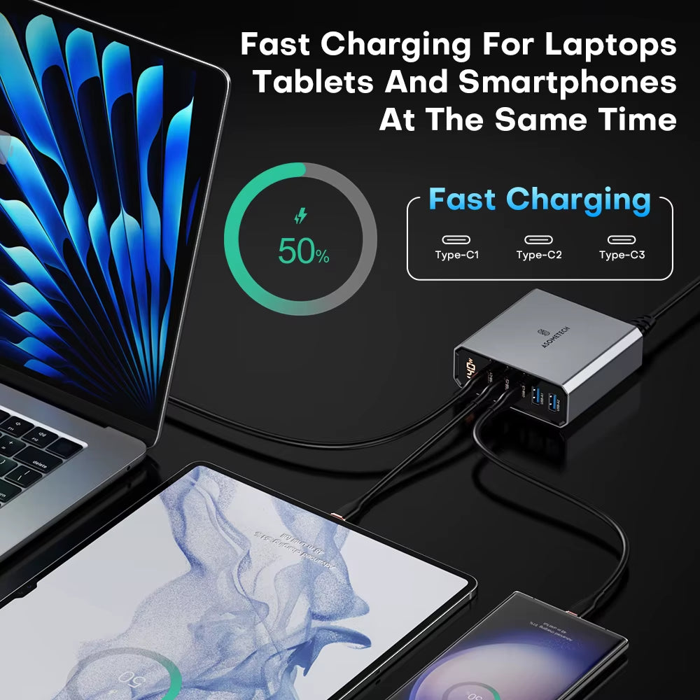 140W GaN Multiport Schnellladegerät mit USB-C & USB-A