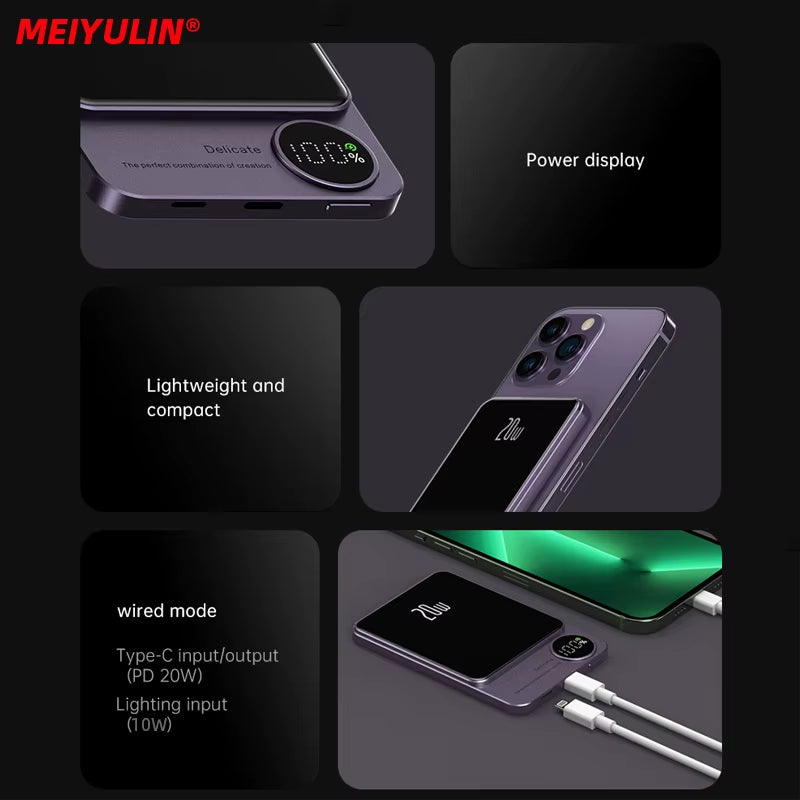Magnetische Powerbank 10000 mAh mit 15W kabellosem Schnellladen