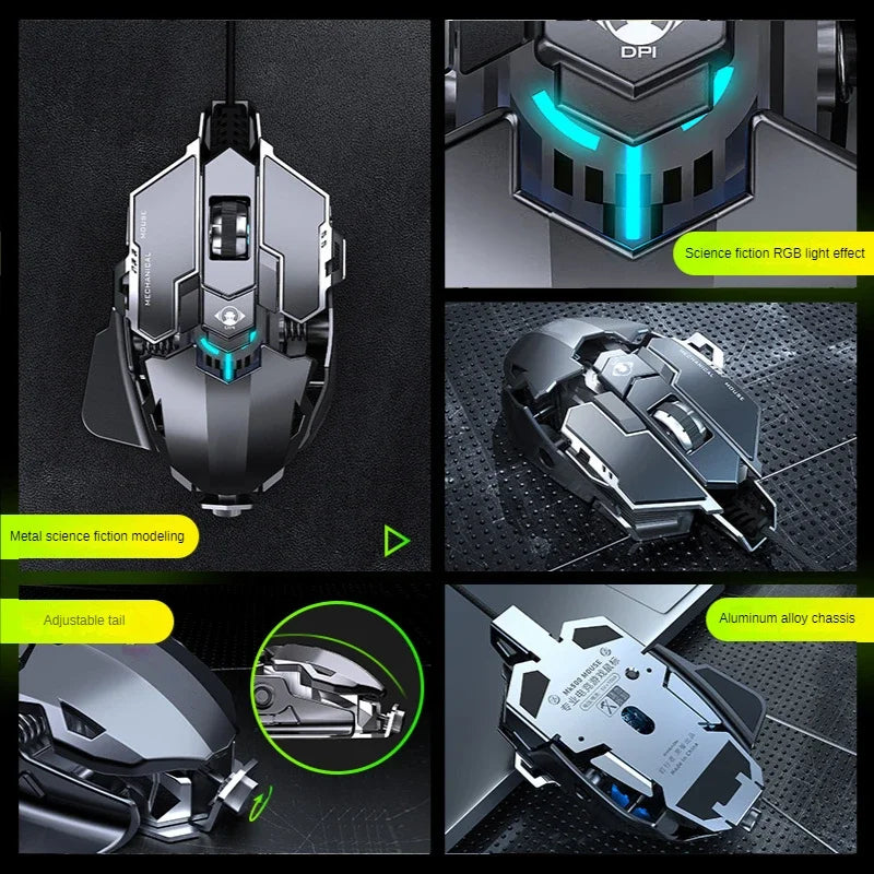 Gaming-Maus mit RGB Beleuchtung und 9 programmierbaren Tasten