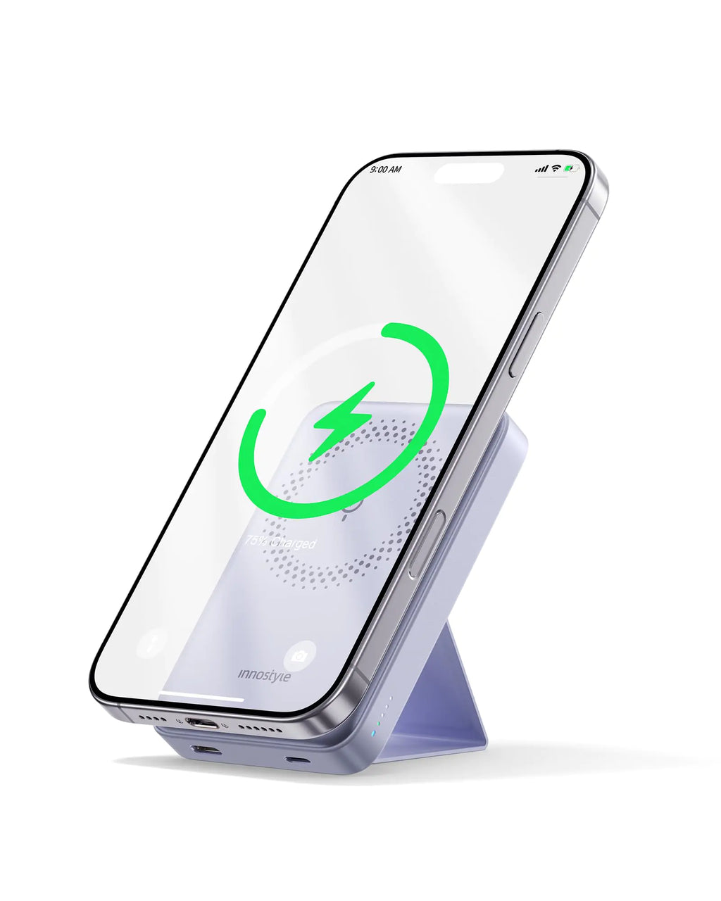 Innostyle Magnetic Wireless Charger 10000mAh Portable Power Bank with Foldable Stand Slim Battery Pack Fast Charging (IS20PDLV)