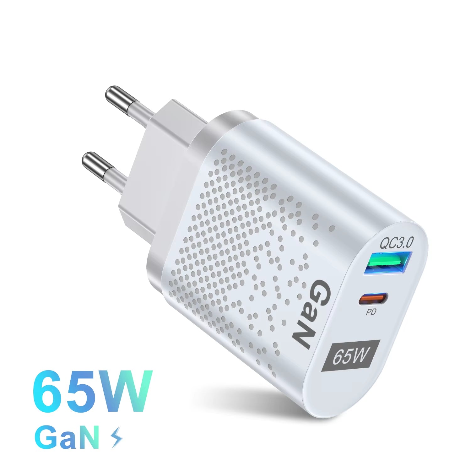 65W GaN Schnellladegerät mit USB-C & USB-A