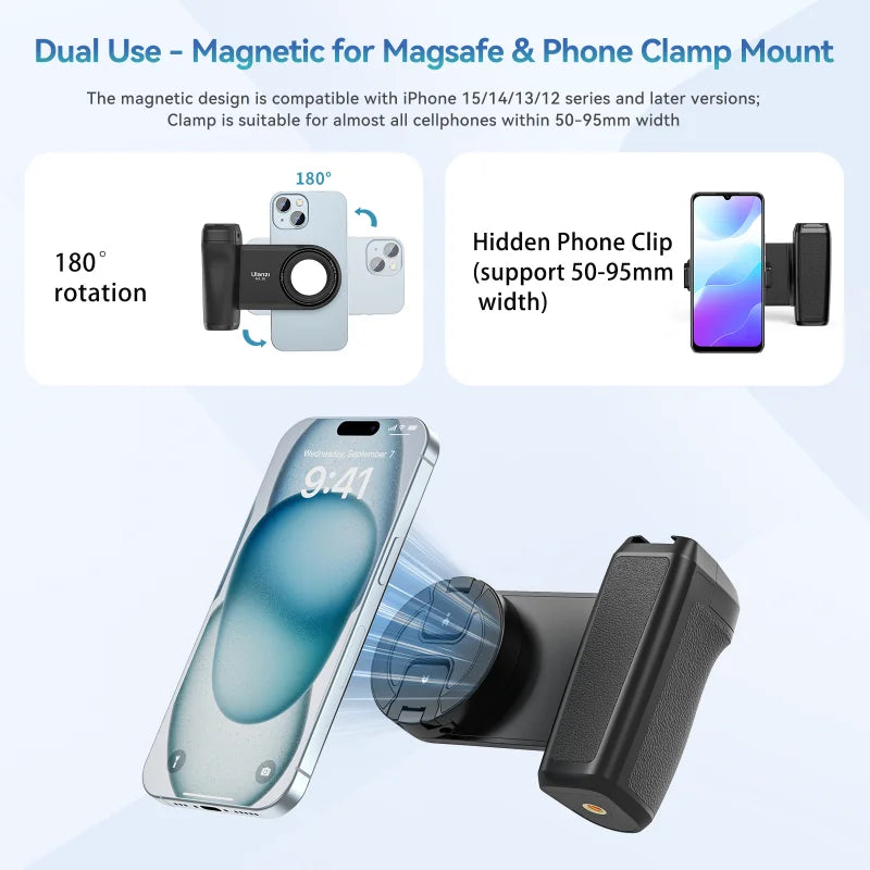Magnetischer Smartphone-Griff mit Bluetooth-Auslöser und Selfie-Stabilisator