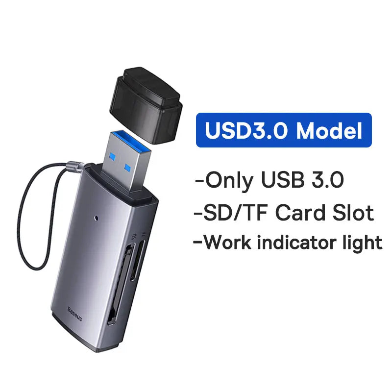 USB-C & USB 3.0 Kartenleser – SD/MicroSD/TF Card Reader bis 2 TB
