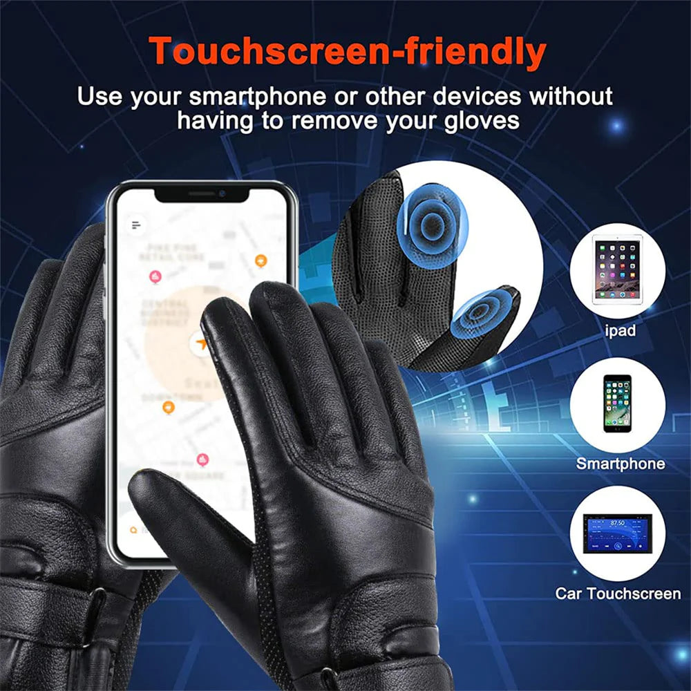 Thermal USB Heated Ski Gloves Winter Warming Hand Warmers Windproof