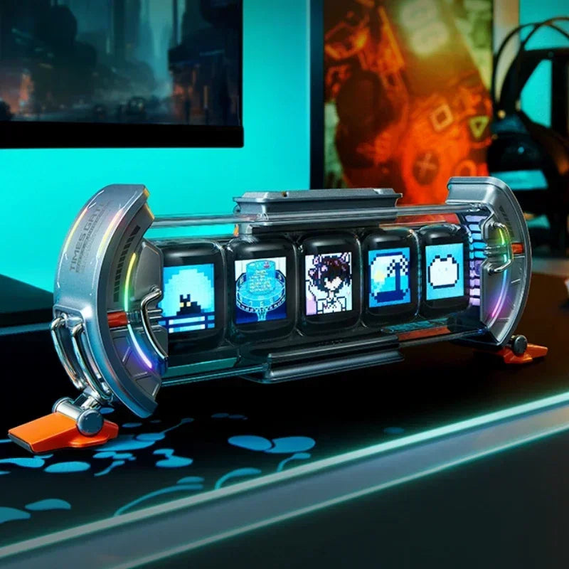 Vintage Glow Tube Elekstube Nixon Clock mit RGB Beleuchtung und Wetterstation
