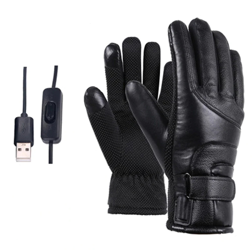 Thermal USB Heated Ski Gloves Winter Warming Hand Warmers Windproof