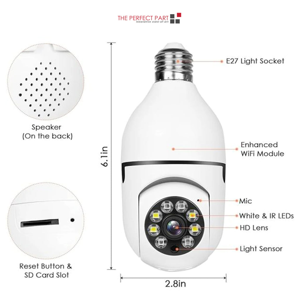 E27 1080P Wi-Fi Bulb Camera with IR Night Vision